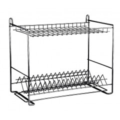 Сушилка металл для посуды 2-яр прямая 40см СП-24223 черная