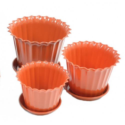 Вазон Тюльпан D135 с подставкой терракот