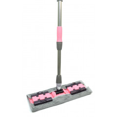 Полотер махра 202 зажим хром телескоп серо-розовый