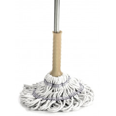Швабра самовіджим 7003 ручка хром беж + насадка бавовна