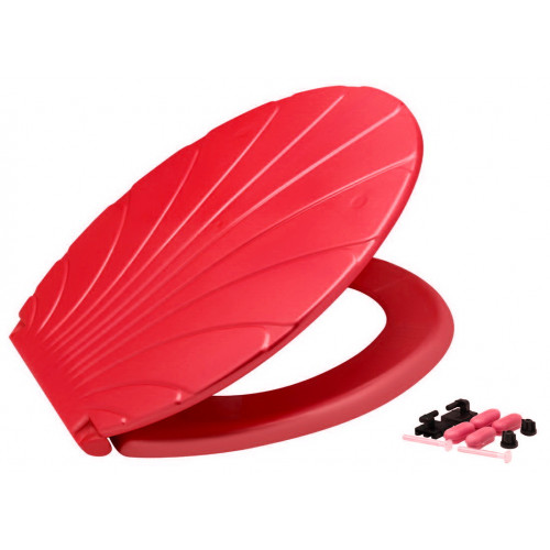 Сиденье для унитаза Ракушка с этикеткой  красный