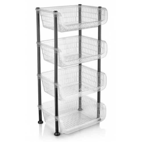Этажерка универсальная 4-яр 5158 93 прозрачная 30x39x83 см