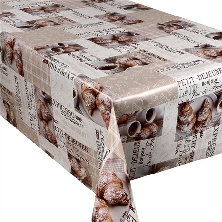 Клеенка 1,40*20м рулон Dekorama 067A кремовый круасаны
