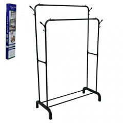 Вешалка стойка R88772BL передвижная двойная органайзер для одежды 110х40х150см черный