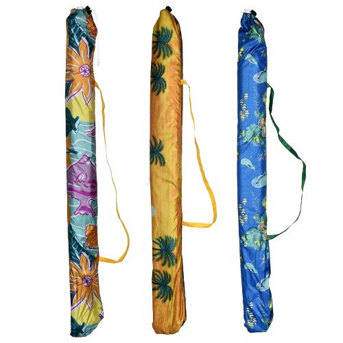 Зонт пляжный с наклоном d1,8м серебро МН-0035-MIX Полоска зеленый в чехле