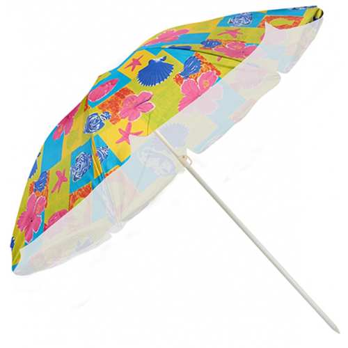 Зонт пляжный с наклоном d1,8м серебро МН-0035-MIX Цветы в чехле