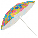 Парасолька пляжна нахил d1,8м срібло МН-0035-MIX Квіти у чохлі