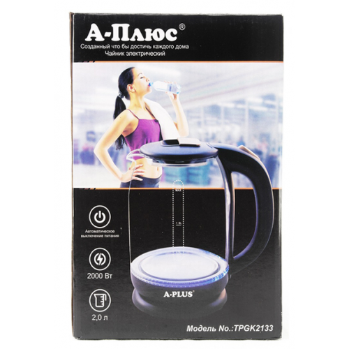 Електрочайник 2133  2л диск стекло