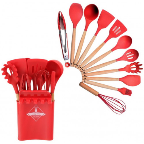 Набір кухонний 0355 силікон 13 предметів червоний
