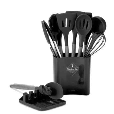 Набір кухонний 0355 силікон 13 предметів чорний
