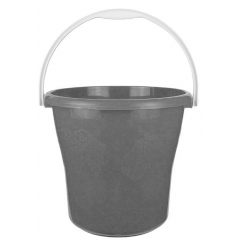 Ведро 10л Полимер Фрукты черное без крышки 