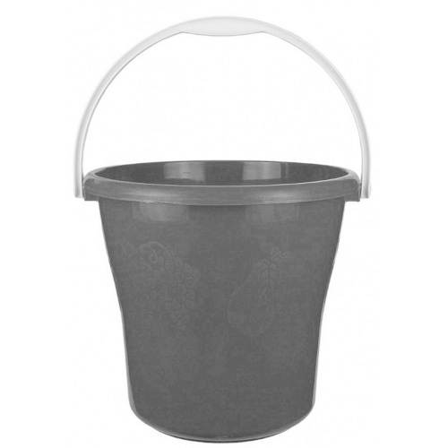 Ведро 10л Полимер Фрукты черное без крышки 