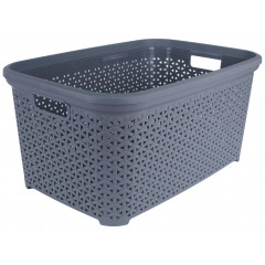Корзина без крышки с рамкой 50л серо-голубой