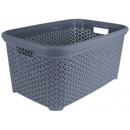 Кошик без кришки з рамкою 50л сіро-блакитний