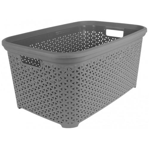 Корзина без крышки с рамкой 50л серый