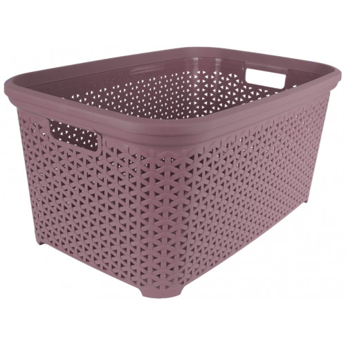 Кошик без кришки з рамкою 50л темно-пудровий