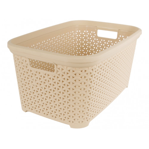 Корзина без крышки с рамкой 35л бежевый