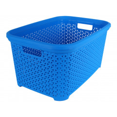 Корзина без крышки с рамкой 35л голубой