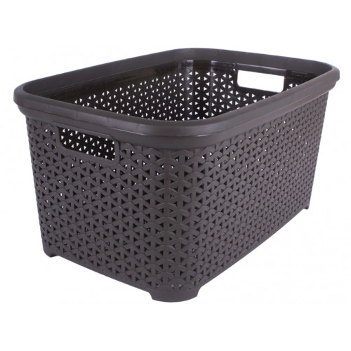 Корзина без крышки с рамкой 35л коричневый