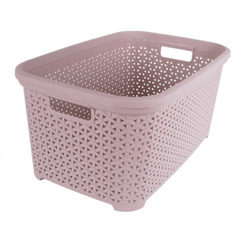 Корзина без крышки с рамкой 35л пудра