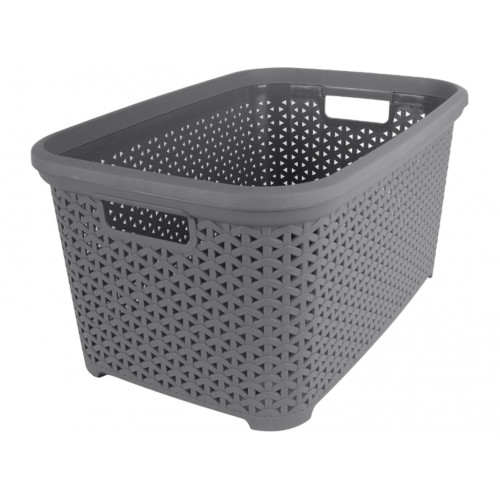 Кошик без кришки з рамкою 35л сірий