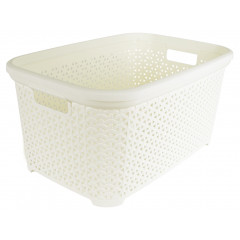 Кошик без кришки з рамкою 35л молочний