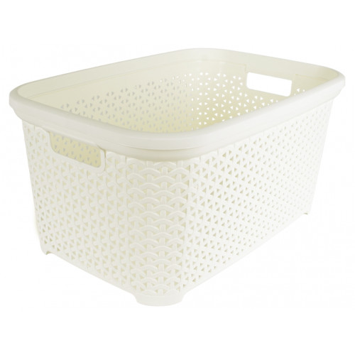 Корзина без крышки с рамкой 35л молочный