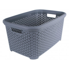 Корзина без крышки с рамкой 35л серо-голубой
