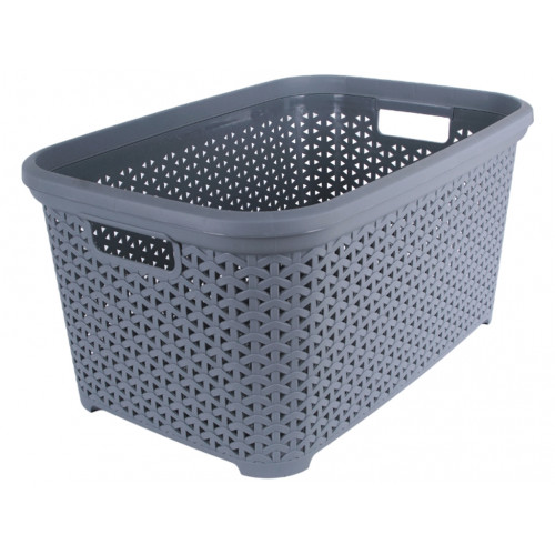 Кошик без кришки з рамкою 35л сіро-блакитний
