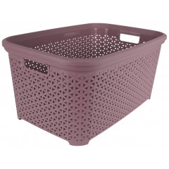 Кошик без кришки з рамкою 35л темно-пудровий