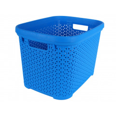 Корзина без крышки с рамкой 30л голубой