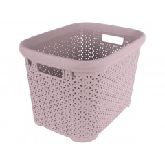 Корзина без крышки с рамкой 30л пудра