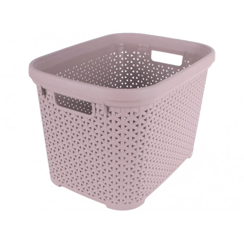 Корзина без крышки с рамкой 30л пудра