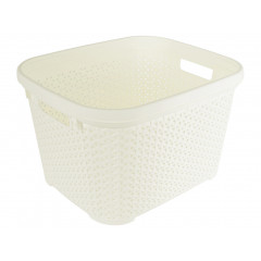 Корзина без крышки с рамкой 30л молочный