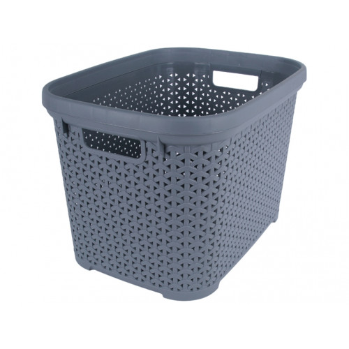 Кошик без кришки з рамкою 30л сіро-блакитний