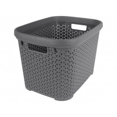 Корзина без крышки с рамкой 30л серый