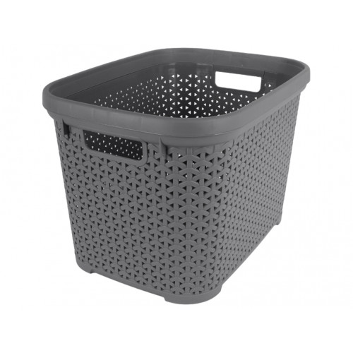 Кошик без кришки з рамкою 30л сірий
