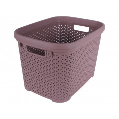Корзина без крышки с рамкой 30л темно-пудровый