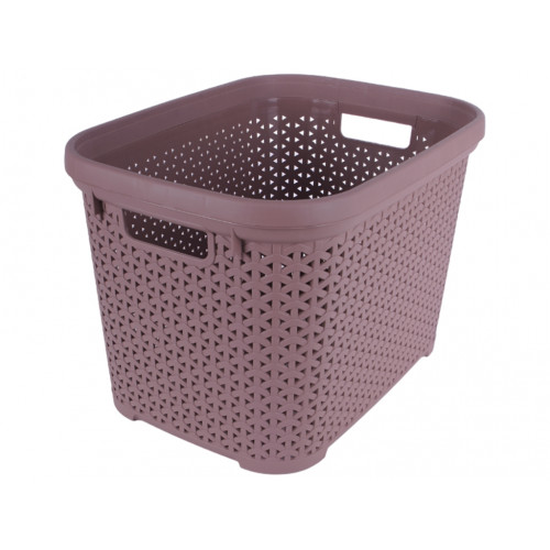 Кошик без кришки з рамкою 30л темно-пудровий