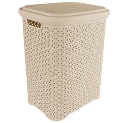 Корзина для белья с крышкой 35л бежевый 38х28х49см