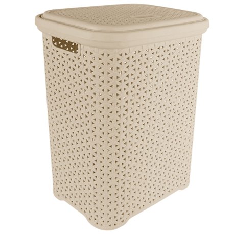 Корзина для білизни з кришкою 35л бежевий 38х28х49см