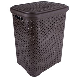 Корзина для білизни з кришкою 35л коричневий 38х28х49см