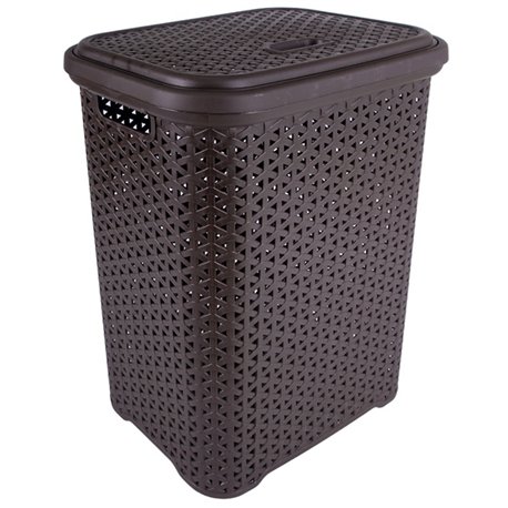 Корзина для белья с крышкой 35л коричневый 38х28х49см