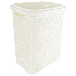 Корзина для білизни з кришкою 35л молочний 38х28х49см