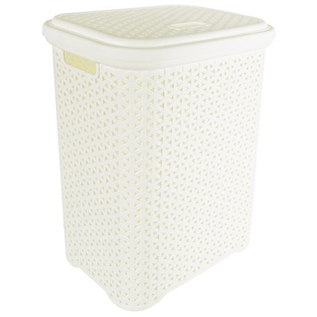 Корзина для білизни з кришкою 35л молочний 38х28х49см