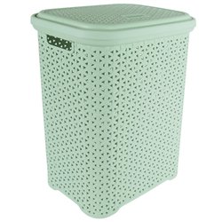 Корзина для білизни з кришкою 35л світло-фісташковий 38х28х49см