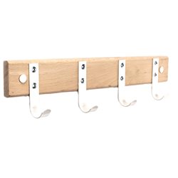 Вішалка настінна на дереві 4 гачки білий