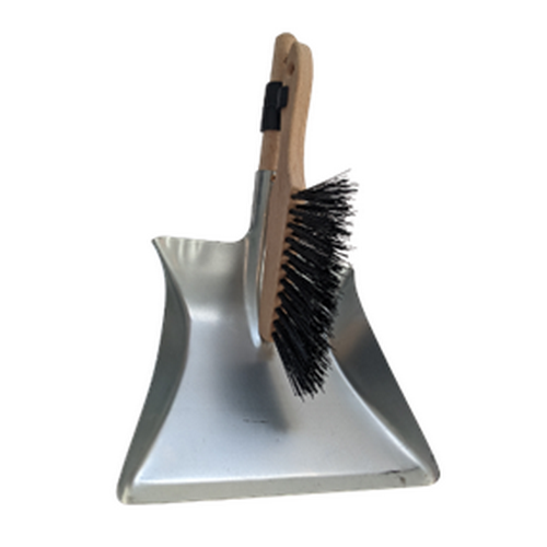 Совок металлический+щетка скребок КСМ-20 с деревянным черенком 20см