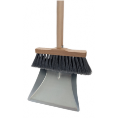 Совок металлический+щетка КСМ-80 с деревянным черенком 80см