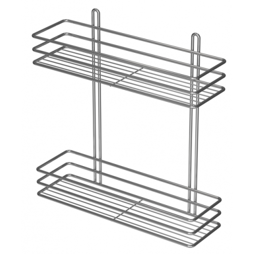 Полка прямая 2-яр металл 35см ПП-35232 хром 3-контурная 